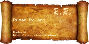 Ruman Roland névjegykártya